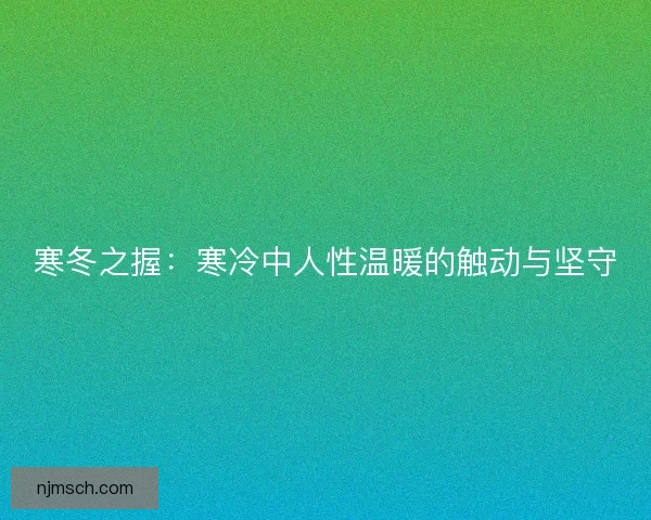 寒冬之握：寒冷中人性温暖的触动与坚守