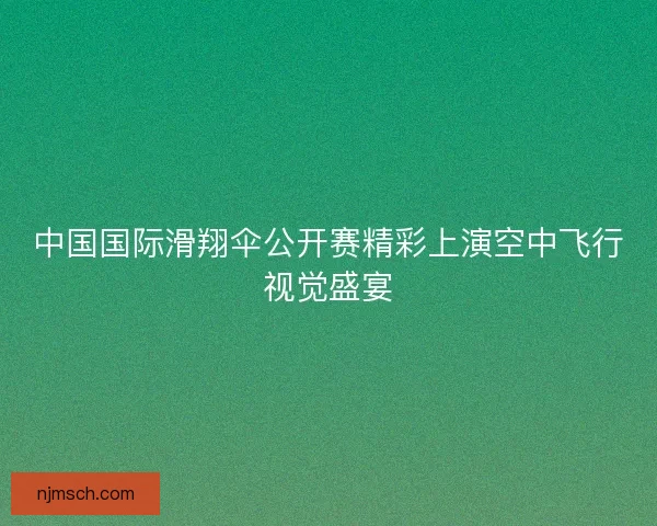 中国国际滑翔伞公开赛精彩上演空中飞行视觉盛宴