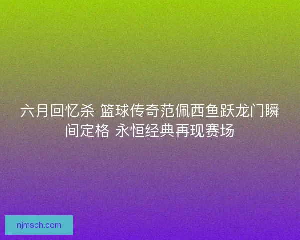 六月回忆杀 篮球传奇范佩西鱼跃龙门瞬间定格 永恒经典再现赛场